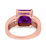 Princess Cut Art Deco Engagement Ring Simulated Cubic Zirconia 925 Sterling Silver