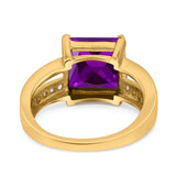 Princess Cut Art Deco Engagement Ring Simulated Cubic Zirconia 925 Sterling Silver