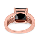 Princess Cut Art Deco Engagement Ring Simulated Cubic Zirconia 925 Sterling Silver