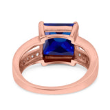 Princess Cut Art Deco Engagement Ring Simulated Cubic Zirconia 925 Sterling Silver