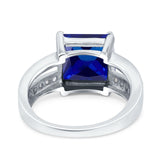 Princess Cut Art Deco Engagement Ring Simulated Cubic Zirconia 925 Sterling Silver