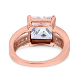 Princess Cut Art Deco Engagement Ring Simulated Cubic Zirconia 925 Sterling Silver
