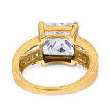 Princess Cut Art Deco Engagement Ring Simulated Cubic Zirconia 925 Sterling Silver