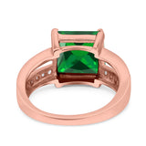 Princess Cut Art Deco Engagement Ring Simulated Cubic Zirconia 925 Sterling Silver