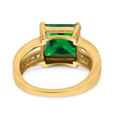 Princess Cut Art Deco Engagement Ring Simulated Cubic Zirconia 925 Sterling Silver