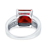 Princess Cut Art Deco Engagement Ring Simulated Cubic Zirconia 925 Sterling Silver