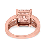 Princess Cut Art Deco Engagement Ring Simulated Cubic Zirconia 925 Sterling Silver