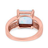 Princess Cut Art Deco Engagement Ring Simulated Cubic Zirconia 925 Sterling Silver