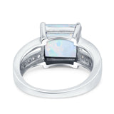 Princess Cut Art Deco Engagement Ring Simulated Cubic Zirconia 925 Sterling Silver