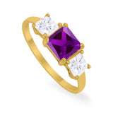 Princess Cut Engagement Ring Simulated Cubic Zirconia 925 Sterling Silver