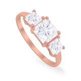 Princess Cut Engagement Ring Simulated Cubic Zirconia 925 Sterling Silver