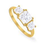 Princess Cut Engagement Ring Simulated Cubic Zirconia 925 Sterling Silver