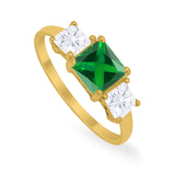 Princess Cut Engagement Ring Simulated Cubic Zirconia 925 Sterling Silver