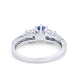 Solitaire Accent Wedding Ring Simulated Cubic Zirconia 925 Sterling Silver