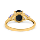 Three Stone Oval Wedding Bridal Ring Simulated Cubic Zirconia 925 Sterling Silver
