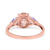 Three Stone Oval Wedding Bridal Ring Simulated Cubic Zirconia 925 Sterling Silver