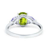 Three Stone Oval Wedding Bridal Ring Simulated Cubic Zirconia 925 Sterling Silver