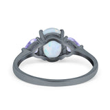 Three Stone Oval Wedding Bridal Ring Simulated Cubic Zirconia 925 Sterling Silver