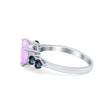 Heart Promise Wedding Ring Simulated Rainbow Cubic Zirconia 925 Sterling Silver