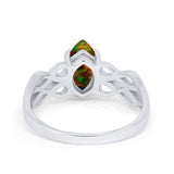 Marquise Simulated Cubic Zirconia Infinity Shank Ring 925 Sterling Silver