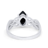 Marquise Simulated Cubic Zirconia Infinity Shank Ring 925 Sterling Silver