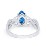 Marquise Simulated Cubic Zirconia Infinity Shank Ring 925 Sterling Silver
