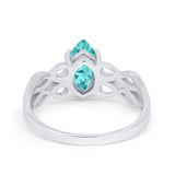 Marquise Simulated Cubic Zirconia Infinity Shank Ring 925 Sterling Silver