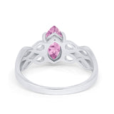 Marquise Simulated Cubic Zirconia Infinity Shank Ring 925 Sterling Silver