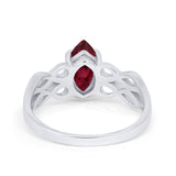 Marquise Simulated Cubic Zirconia Infinity Shank Ring 925 Sterling Silver
