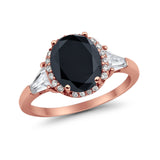 Cocktail Halo Wedding Ring Simulated Cubic Zirconia 925 Sterling Silver