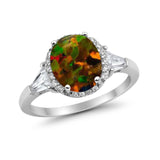Cocktail Halo Wedding Ring Simulated Cubic Zirconia 925 Sterling Silver