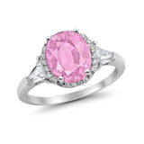Cocktail Halo Wedding Ring Simulated Cubic Zirconia 925 Sterling Silver