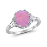 Cocktail Halo Wedding Ring Simulated Cubic Zirconia 925 Sterling Silver