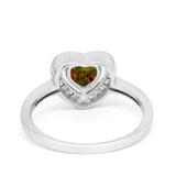 Halo Dazzling Heart Promise Ring Round Simulated CZ 925 Sterling Silver