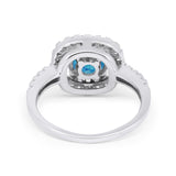 Solitaire Accent Wedding Ring Round Simulated CZ 925 Sterling Silver