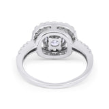 Solitaire Accent Wedding Ring Round Simulated CZ 925 Sterling Silver