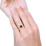 Halo Engagement Ring Simulated Cubic Zirconia 925 Sterling Silver
