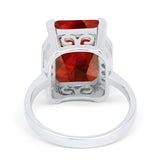 Engagement Ring Radiant Cut Simulated Cubic Zirconia 925 Sterling Silver