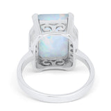 Engagement Ring Radiant Cut Simulated Cubic Zirconia 925 Sterling Silver