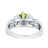Round Wedding Ring Pear & Baguette Simulated Cubic Zirconia 925 Sterling Silver