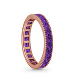 Full Eternity Wedding Band Ring Simulated CZ 925 Sterling Silver