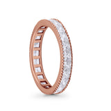 Full Eternity Wedding Band Ring Simulated CZ 925 Sterling Silver