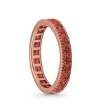Full Eternity Wedding Band Ring Simulated CZ 925 Sterling Silver
