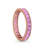 Full Eternity Wedding Band Ring Simulated CZ 925 Sterling Silver