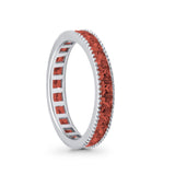 Full Eternity Wedding Band Ring Simulated CZ 925 Sterling Silver