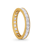 Full Eternity Wedding Band Ring Simulated CZ 925 Sterling Silver