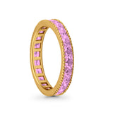 Full Eternity Wedding Band Ring Simulated CZ 925 Sterling Silver