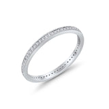 Full Eternity Stackable Band Rings 925 Sterling Silver