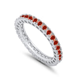 Eternity Wedding Band Rings Round Simulated CZ 925 Sterling Silver