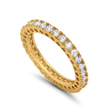 Eternity Wedding Band Rings Round Simulated CZ 925 Sterling Silver